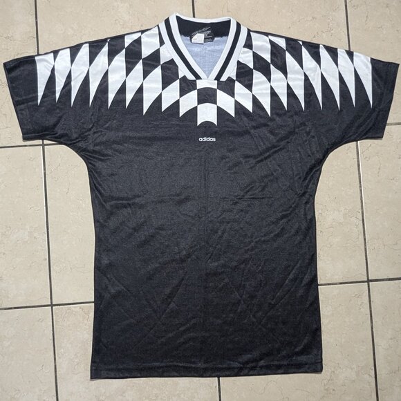 Vintage Adidas 1994 Template Soccer Jersey in black, available in size small. - Picture 1 of 6